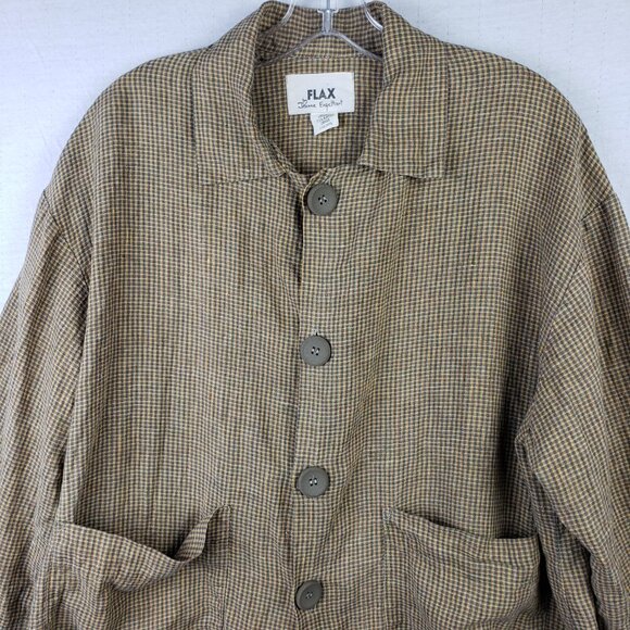 FLAX Jeanne Engelhart Jacket Shirt Top Linen Boxy Oversized Fit size S Lagenlook - Picture 3 of 9
